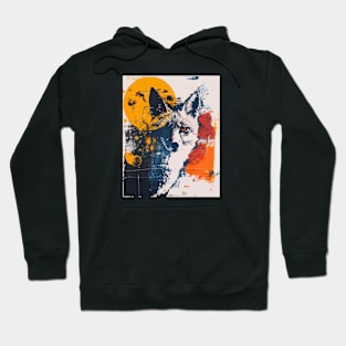 Fox grunge portrait Hoodie